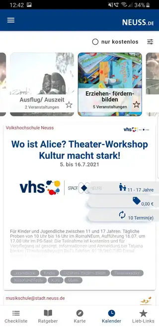 Veranstaltungs-Beispiel in der App