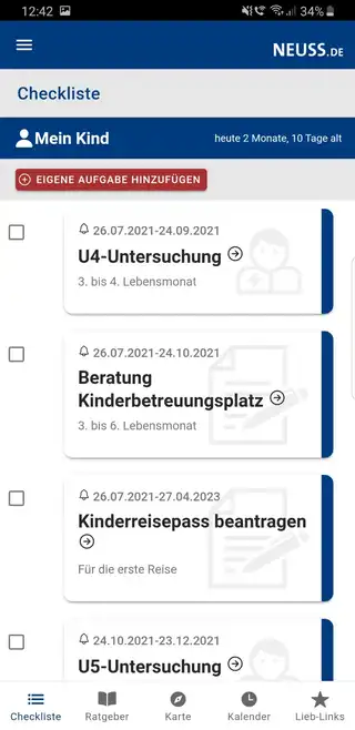 Checklisten-Beispiel in der App